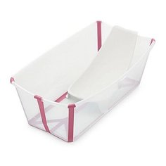 Ванночка Stokke FlexiBath + Newborn support прозрачный/розовый