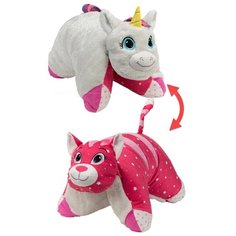 Игрушка-подушка 1 TOY Вывернушка Белый единорог-Розовая кошечка 45,7х55,8 см