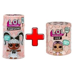 Кукла-сюрприз MGA Entertainment в капсуле LOL Surprise 5 Hairgoals + подарок Кукла-сюрприз MGA Entertainment LOL Surprise Lils Sisters Makeover, 7 см