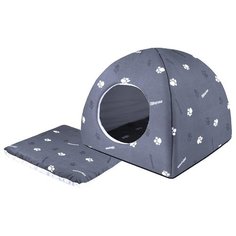 Домик для кошек, для собак Дарэлл Юрта (9631) дизайн Дарэлл 36х36х35 см серый/светло-серый