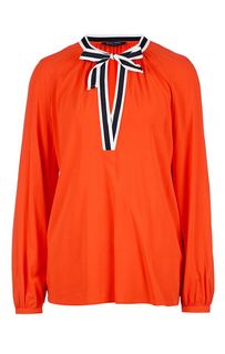 Оранжевая блуза из вискозы с завязками Marc Opolo