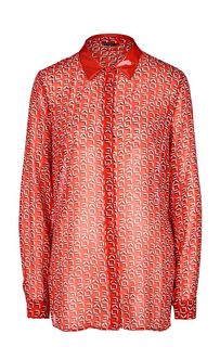 Полупрозрачная блуза на пуговицах с длинными рукавами Guess