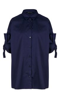 Синяя рубашка оверсайз с короткими рукавами Armani Exchange
