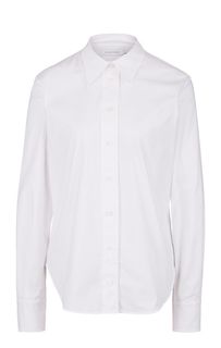 Белая хлопковая рубашка приталенного кроя Calvin Klein