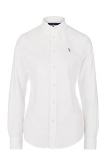 Белая хлопковая рубашка Polo Ralph Lauren