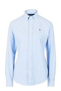 Синяя хлопковая рубашка Polo Ralph Lauren