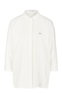 Белая хлопковая рубашка Lacoste