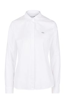 Белая рубашка из хлопка Lacoste