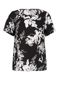 Черная блуза с цветочным принтом Vero Moda
