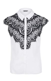 Блуза белого цвета с кружевом Guess