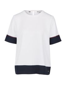 Блуза белого цвета с декоративной вышивкой Tommy Hilfiger