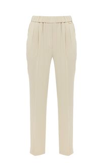 Бежевые брюки из вискозы Twinset Simona Barbieri