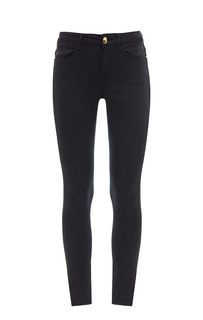 Черные хлопковые брюки зауженного кроя Guess