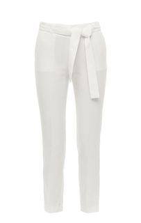 Белые брюки с добавлением льна Stefanel