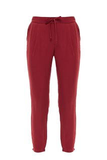 Бордовые зауженные брюки из вискозы Tom Tailor
