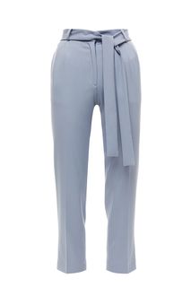 Укороченные синие брюки зауженного кроя La Biali