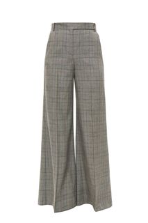 Серые расклешенные брюки в клетку Pinko