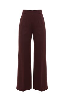 Широкие трикотажные брюки бордового цвета Pinko