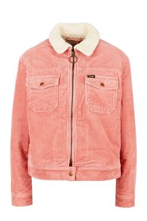 Вельветовая куртка розового цвета с застежкой на молнию и кнопку Wrangler