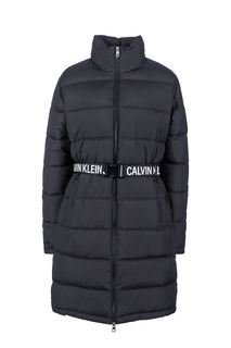 Демисезонная черная куртка с поясом на талии Calvin Klein Jeans