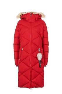 Длинная зимняя куртка красного цвета Luhta
