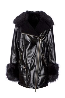 Удлиненная черная куртка с косой молнией Armani Exchange