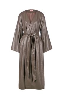 Серый плащ с поясом Alisia HIT