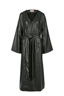 Черный плащ с поясом Alisia HIT