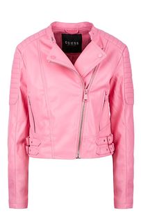 Розовая куртка косуха с карманами Guess