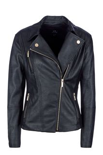 Короткая черная куртка с косой молнией Armani Exchange