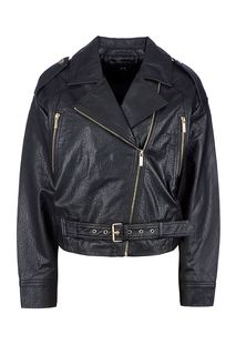 Черная куртка оверсайз из натуральной кожи Armani Exchange