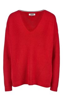 Хлопковый джемпер с треугольным вырезом Tommy Jeans