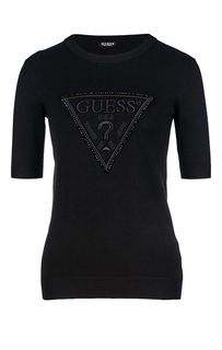 Джемпер черного цвета с короткими рукавами Guess