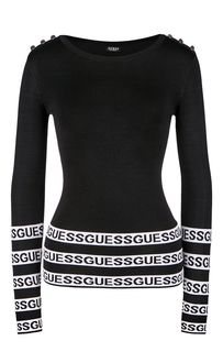 Джемпер черного цвета с монограммой бренда Guess