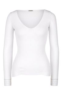 Белый облегающий джемпер с длинными рукавами Guess
