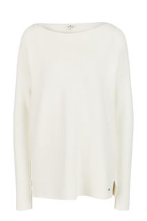 Хлопковый джемпер белого цвета Tom Tailor