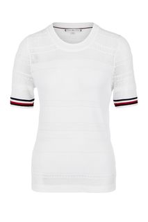Джемпер белого цвета с короткими рукавами Tommy Hilfiger