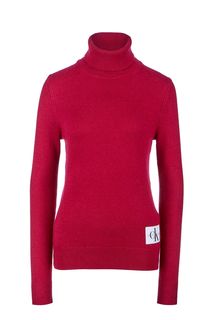 Джемпер цвета фуксии с высоким воротом Calvin Klein Jeans