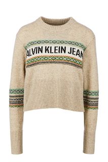 Шерстяной джемпер с изнаночным узором Calvin Klein Jeans