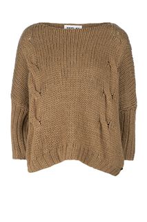 Полушерстяной свитер коричневого цвета Replay