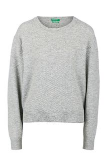 Серый шерстяной свитер United Colors of Benetton