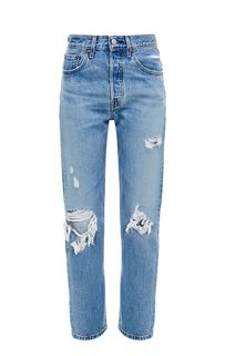 Рваные джинсы синего цвета 501® Original Levis®