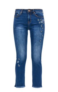 Укороченные джинсы скинни с цветочными нашивками Exotic Jeans Desigual