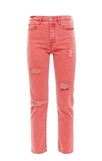 Рваные джинсы кораллового цвета с карманами The It Girl Guess