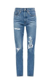 Рваные джинсы с высокой посадкой 501® Skinny Levis®