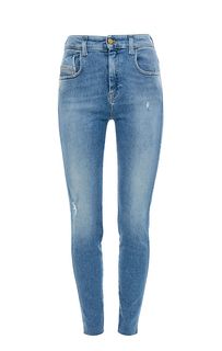 Синие джинсы скинни с потертостями Slandy-High Diesel