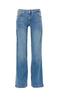 Расклешенные синие джинсы с застежками по бокам Pant. Flair Spirit Liu Jo