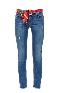 Укороченные синие джинсы с необработанным краем Bottom Up Ideal Liu Jo