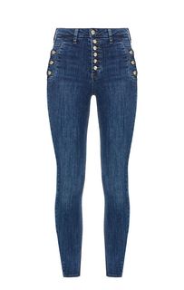 Зауженные синие джинсы с высокой талией Bottom Up Detail Liu Jo
