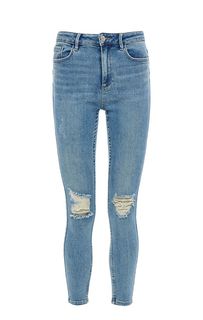Рваные синие джинсы скинни с высокой талией Sophia Vero Moda